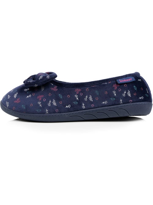 Chaussons ballerines microvelours semelle ergonomique mousse femme Isotoner - Kiabi