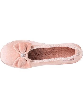 Chaussons ballerines microvelours semelle ergonomique mousse femme Isotoner