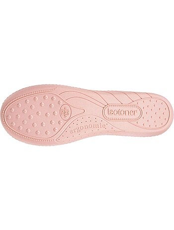 Chaussons ballerines microvelours semelle ergonomique mousse femme Isotoner