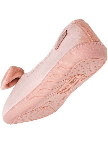 Chaussons ballerines microvelours semelle ergonomique mousse femme Isotoner