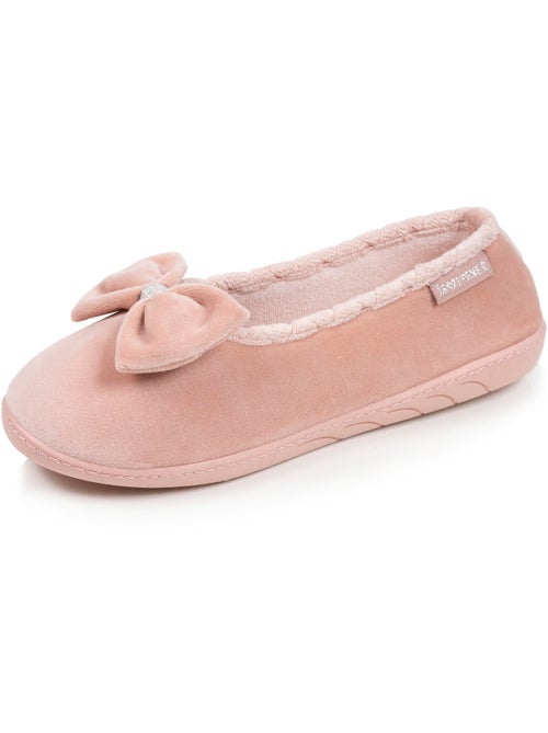 Chaussons ballerines microvelours semelle ergonomique mousse femme Isotoner - Kiabi