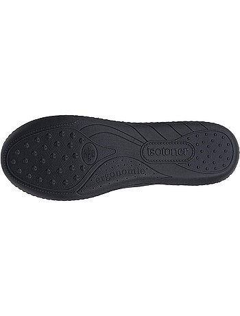 Chaussons ballerines microvelours semelle ergonomique, mousse femme isotoner