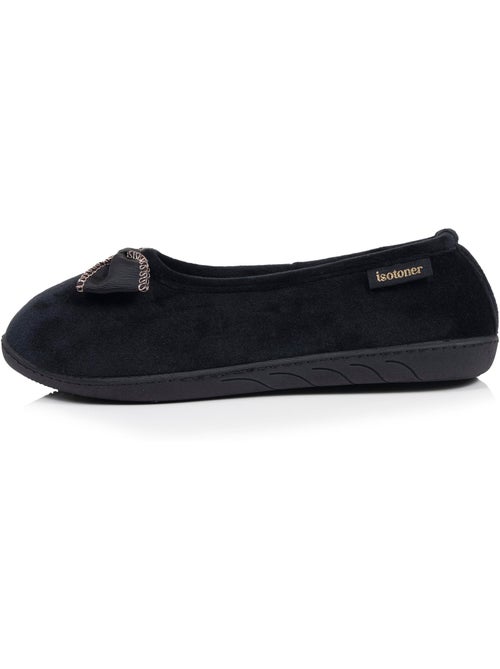 Chaussons ballerines microvelours semelle ergonomique, mousse femme isotoner - Kiabi Chaussons ballerines microvelours semelle ergonomique, mousse femme isotoner - Kiabi