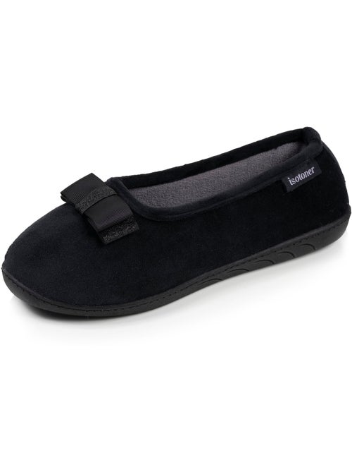 Chaussons ballerines microvelours semelle ergonomique mousse femme Isotoner - Kiabi