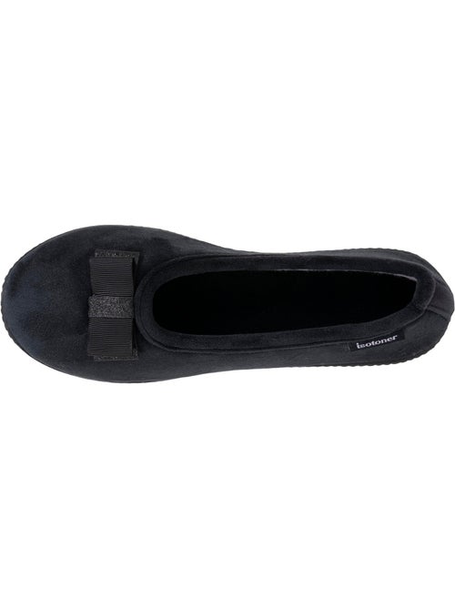 Chaussons ballerines microvelours semelle ergonomique mousse femme Isotoner - Kiabi