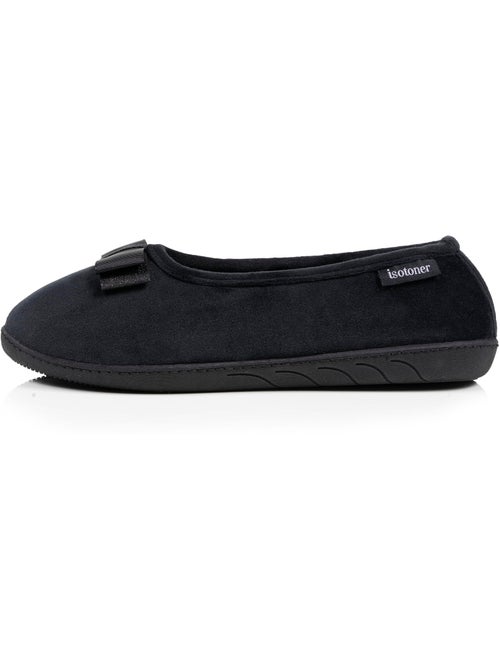 Chaussons ballerines microvelours semelle ergonomique mousse femme Isotoner - Kiabi