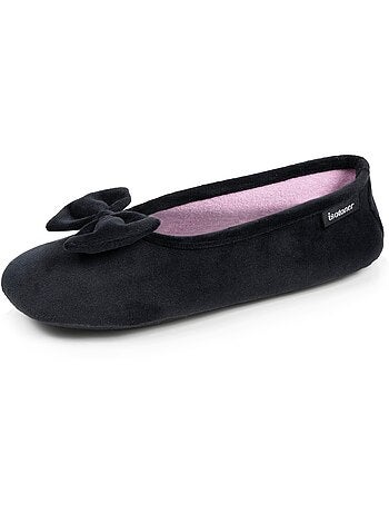 Chaussons ballerines velours semelle ultra souple mousse à femme Isotoner