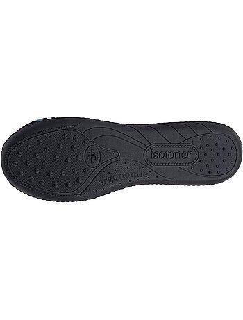 Chaussons ballerines microvelours semelle ergonomique, mousse femme Isotoner