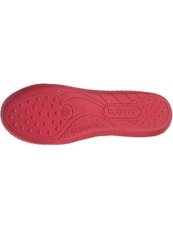 Chaussons ballerines microvelours semelle ergonomique, mousse femme Isotoner