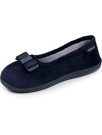 Chaussons ballerines microvelours semelle ergonomique soutien femme Isotoner
