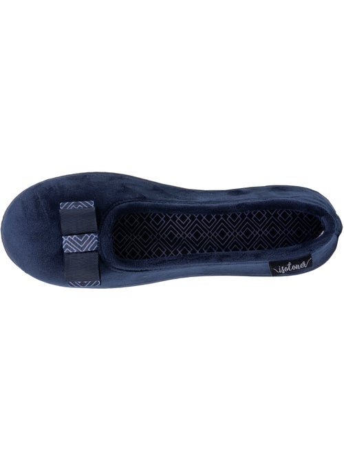 Chaussons ballerines microvelours semelle ergonomique soutien femme Isotoner - Kiabi