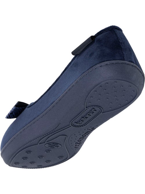 Chaussons ballerines microvelours semelle ergonomique soutien femme Isotoner - Kiabi