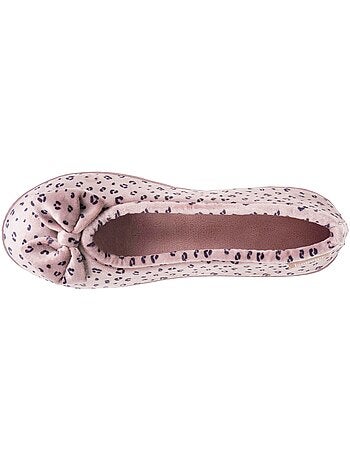 Chaussons ballerines microvelours semelle ergonomique soutien femme Isotoner