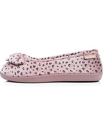 Chaussons ballerines microvelours semelle ergonomique soutien femme Isotoner