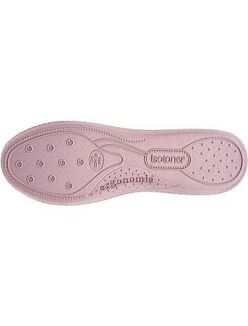 Chaussons ballerines microvelours semelle ergonomique soutien femme Isotoner