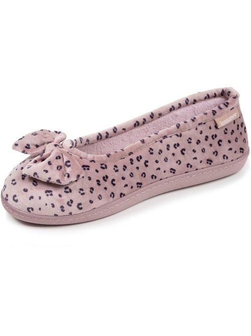 Chaussons ballerines microvelours semelle ergonomique soutien femme Isotoner - Kiabi