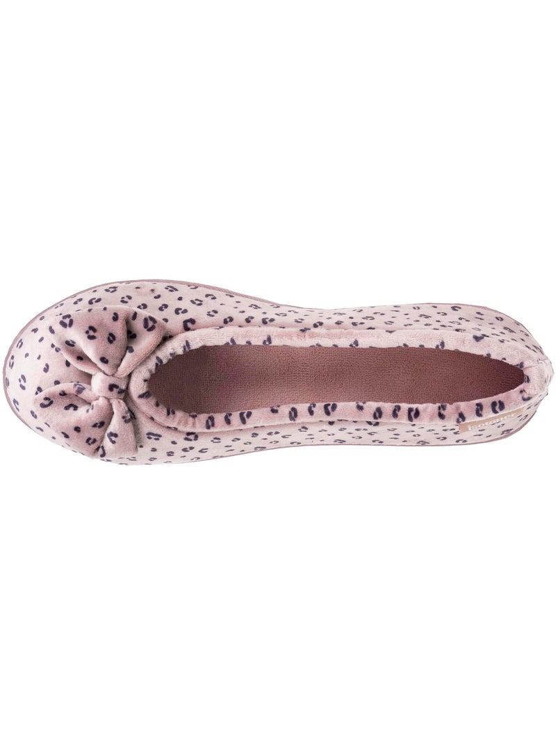 Chaussons ballerines microvelours semelle ergonomique soutien femme Isotoner Blush - Kiabi