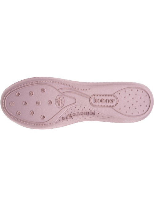 Chaussons ballerines microvelours semelle ergonomique soutien femme Isotoner - Kiabi
