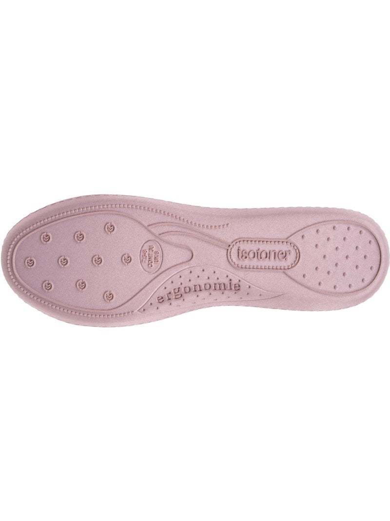 Chaussons ballerines microvelours semelle ergonomique soutien femme Isotoner Blush - Kiabi