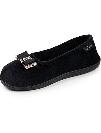 Chaussons ballerines microvelours semelle ergonomique soutien femme Isotoner