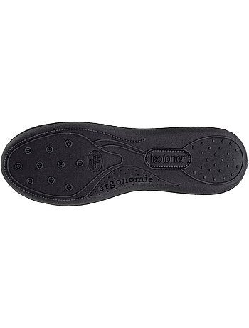 Chaussons ballerines microvelours semelle ergonomique soutien femme Isotoner