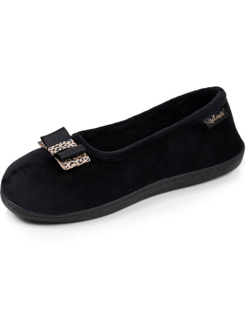 Chaussons ballerines microvelours semelle ergonomique soutien femme Isotoner - Kiabi
