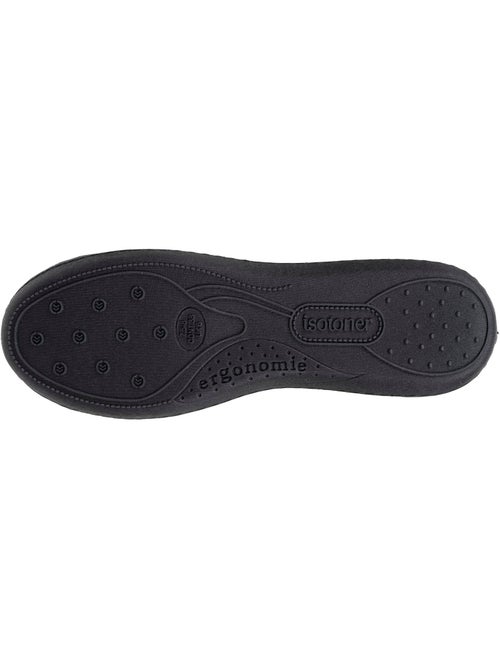Chaussons ballerines microvelours semelle ergonomique soutien femme Isotoner - Kiabi