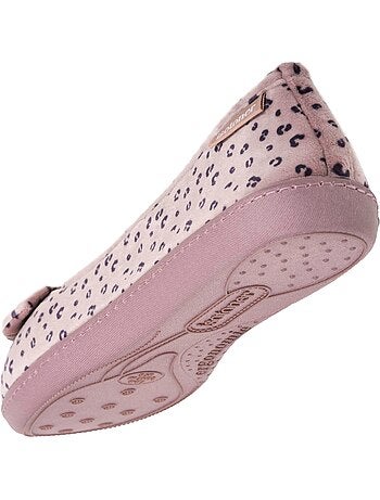 Chaussons ballerines microvelours semelle ergonomique soutien voûte plantaire femme Isotoner
