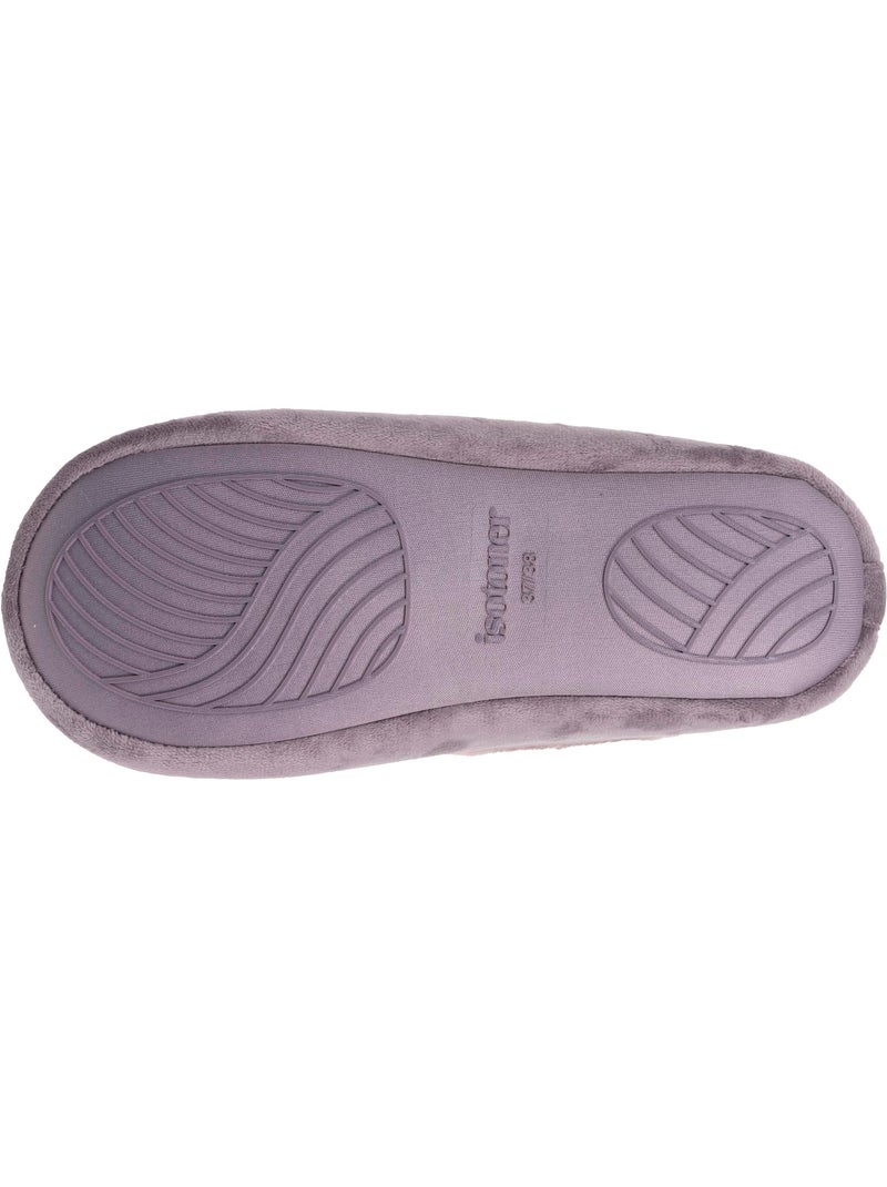 Chaussons ballerines microvelours, semelle gomme ultra souple femme isotoner Taupe - Kiabi