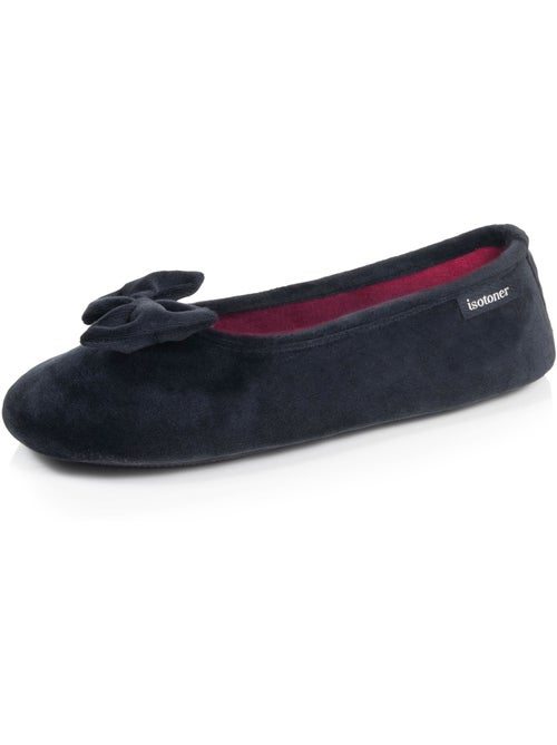 Chaussons ballerines microvelours semelle souple, mousse à femme isotoner - Kiabi Chaussons ballerines microvelours semelle souple, mousse à femme isotoner - Kiabi