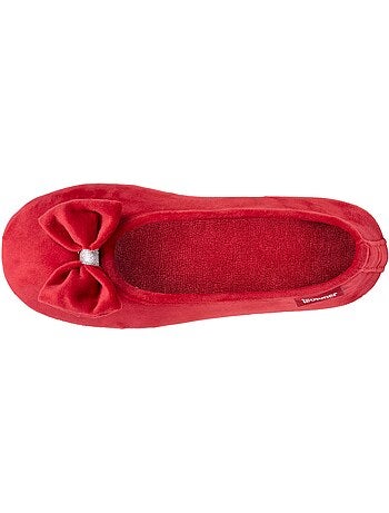Chaussons ballerines velours semelle ultra souple mousse à femme Isotoner