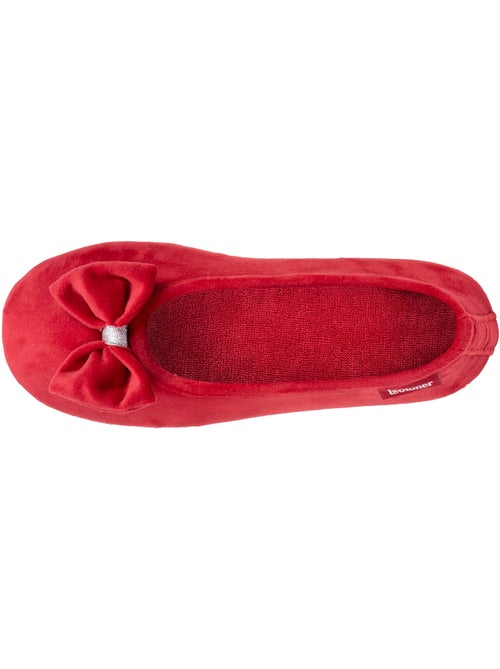 Chaussons ballerines microvelours semelle ultra souple mousse femme Isotoner - Kiabi