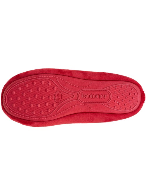 Chaussons ballerines microvelours semelle ultra souple mousse femme Isotoner - Kiabi