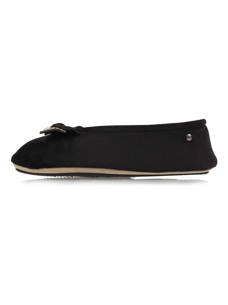 Chaussons ballerines Nœud bijou femme Isotoner Noir - Kiabi