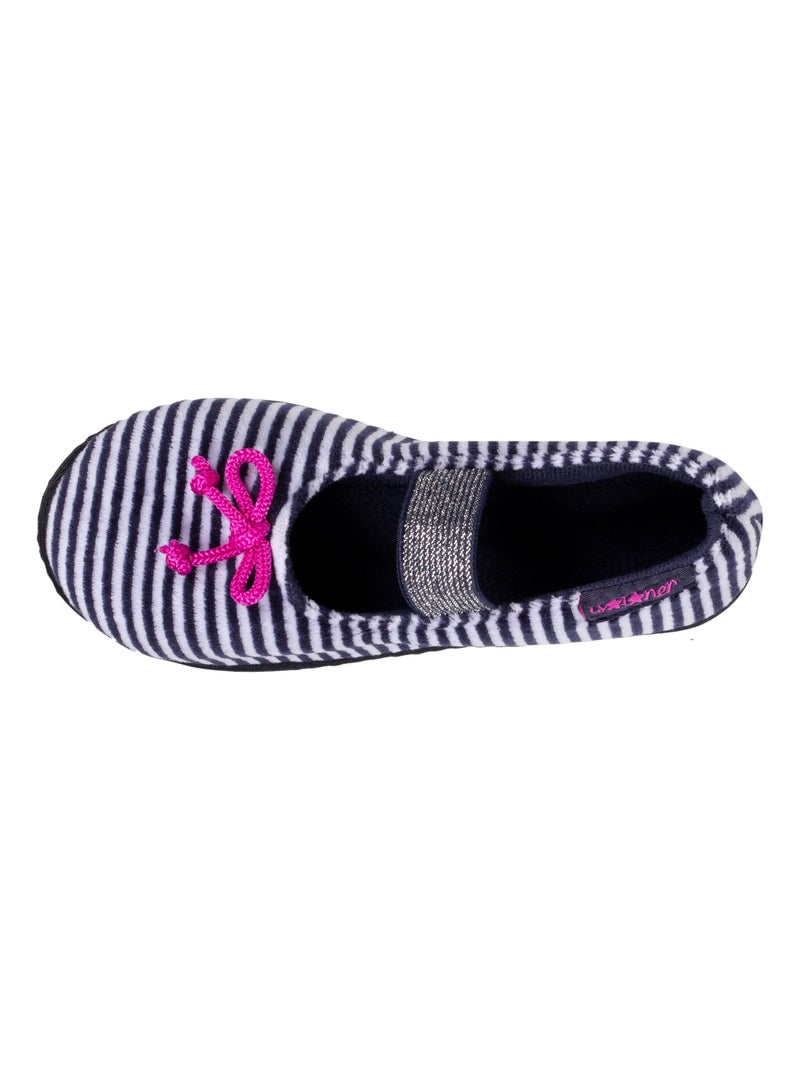 Chaussons ballerines semelle antidérapante fille Isotoner Bleu Blanc - Kiabi