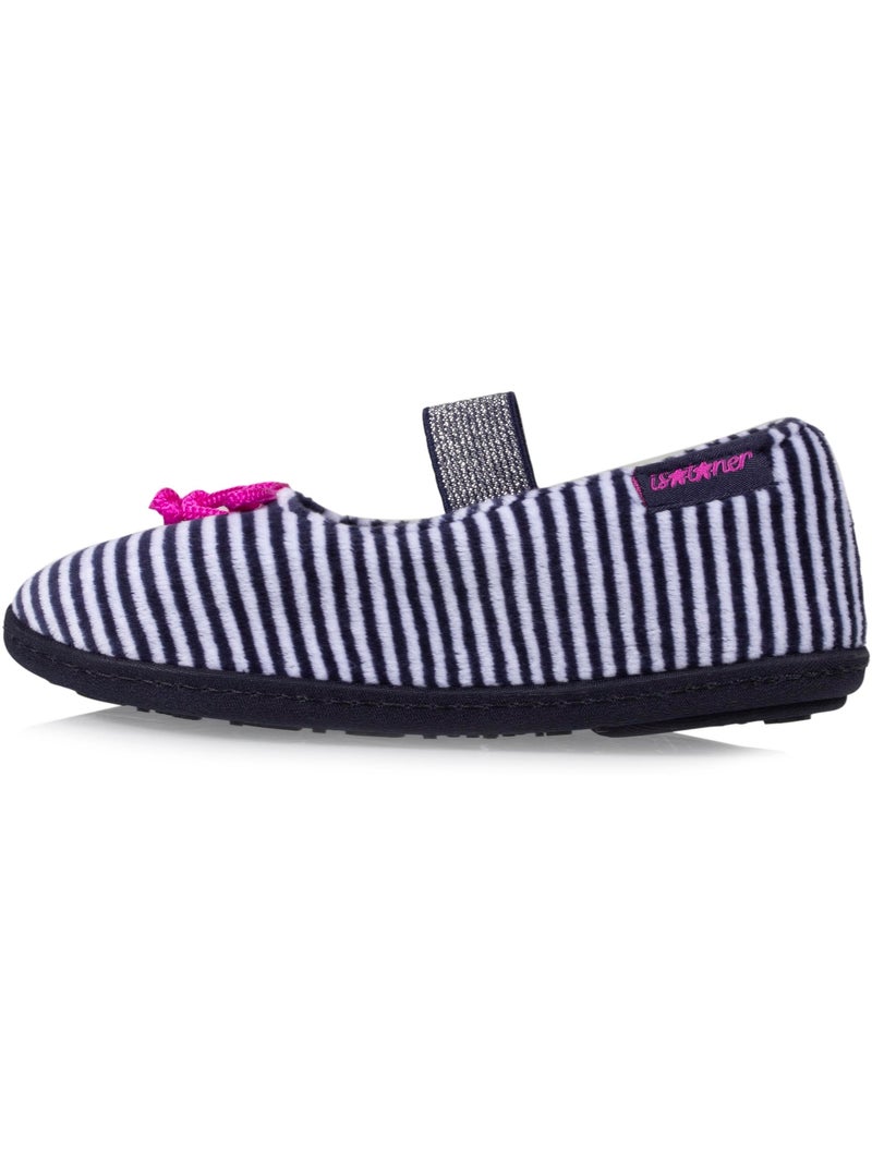 Chaussons ballerines semelle antidérapante fille Isotoner Bleu Blanc - Kiabi