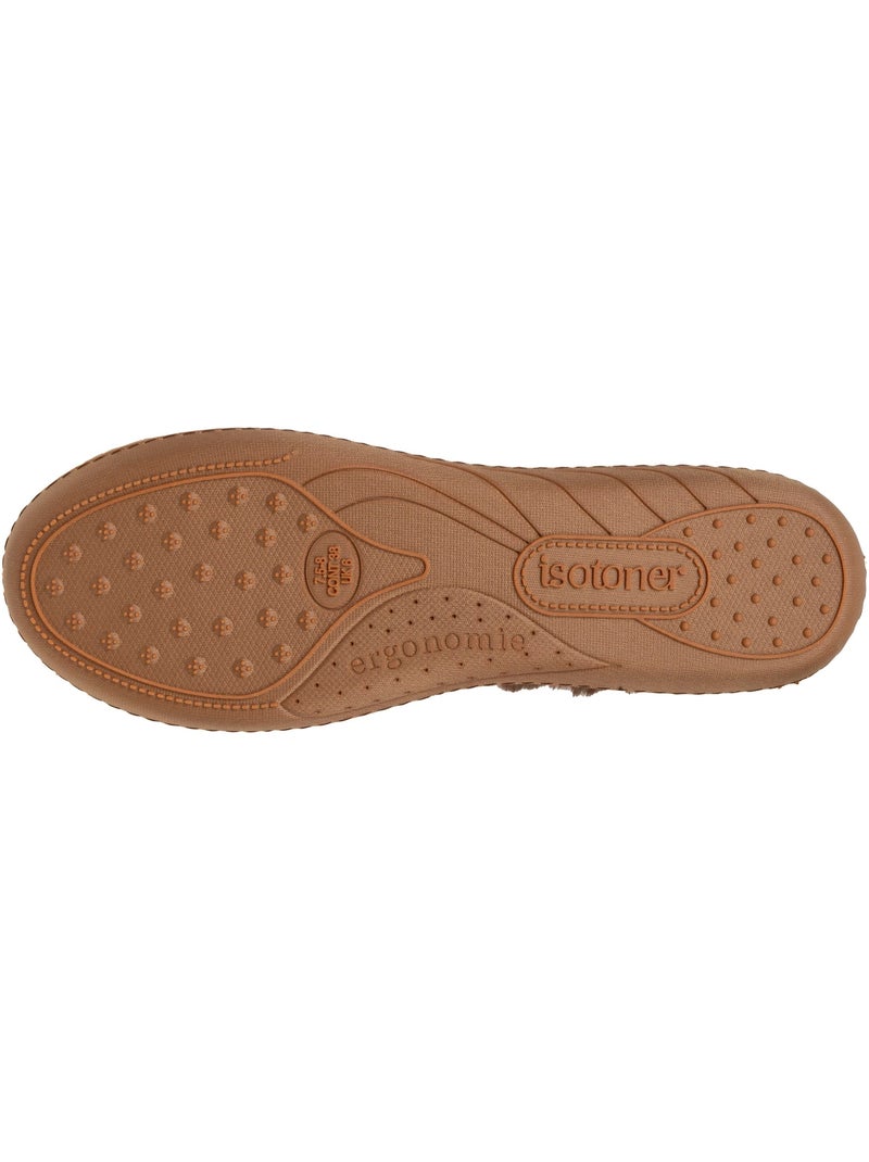 Chaussons ballerines semelle ergonomique confortables, femme Camel - Kiabi