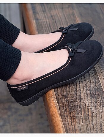 Chaussons ballerines semelle ergonomique confortables, femme isotoner