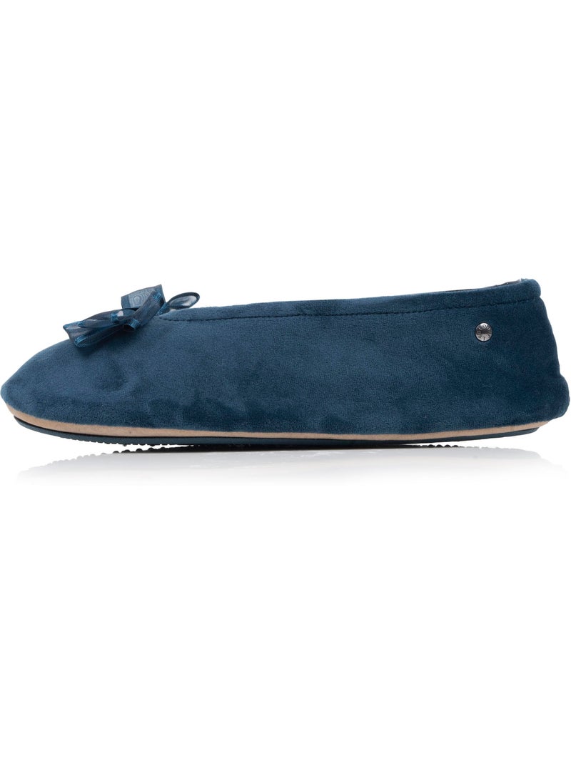Chaussons ballerines semelle intérieure moelleuse et femme isotoner Bleu canard - Kiabi