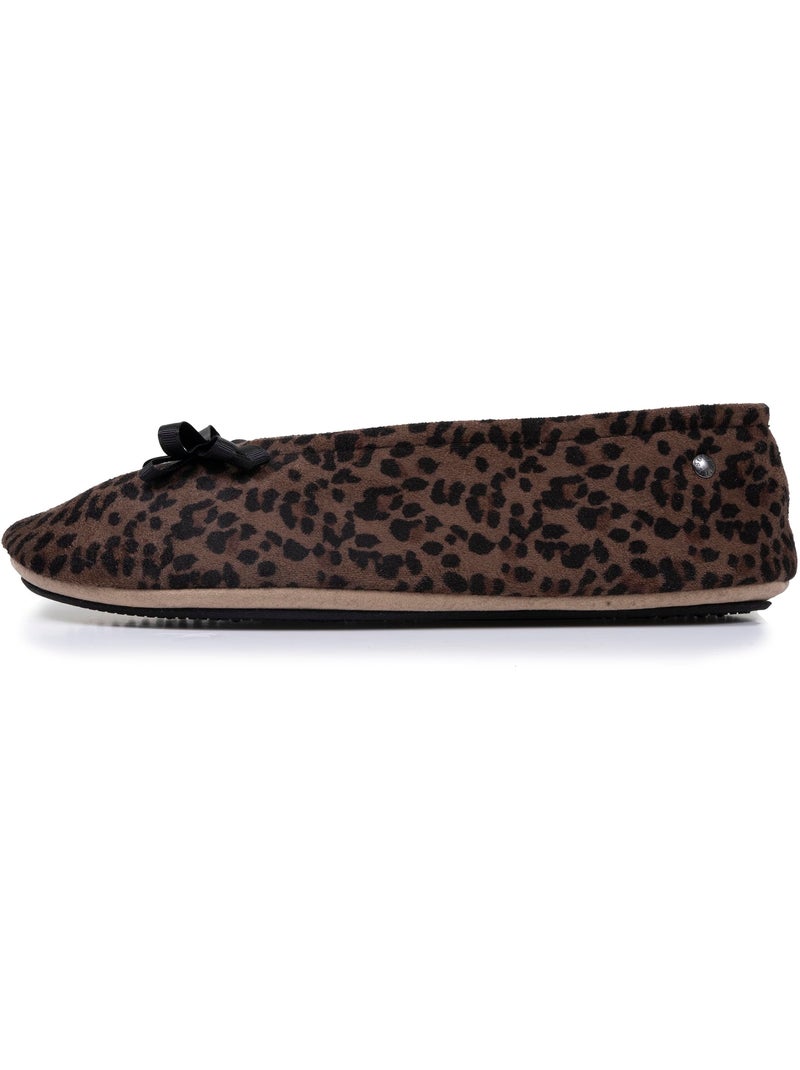Chaussons ballerines semelle intérieure moelleuse et femme isotoner Noir Marron - Kiabi