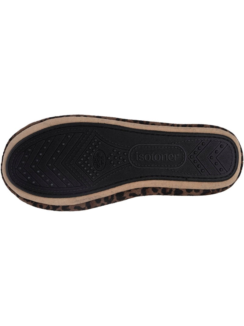 Chaussons ballerines semelle intérieure moelleuse et femme isotoner Noir Marron - Kiabi