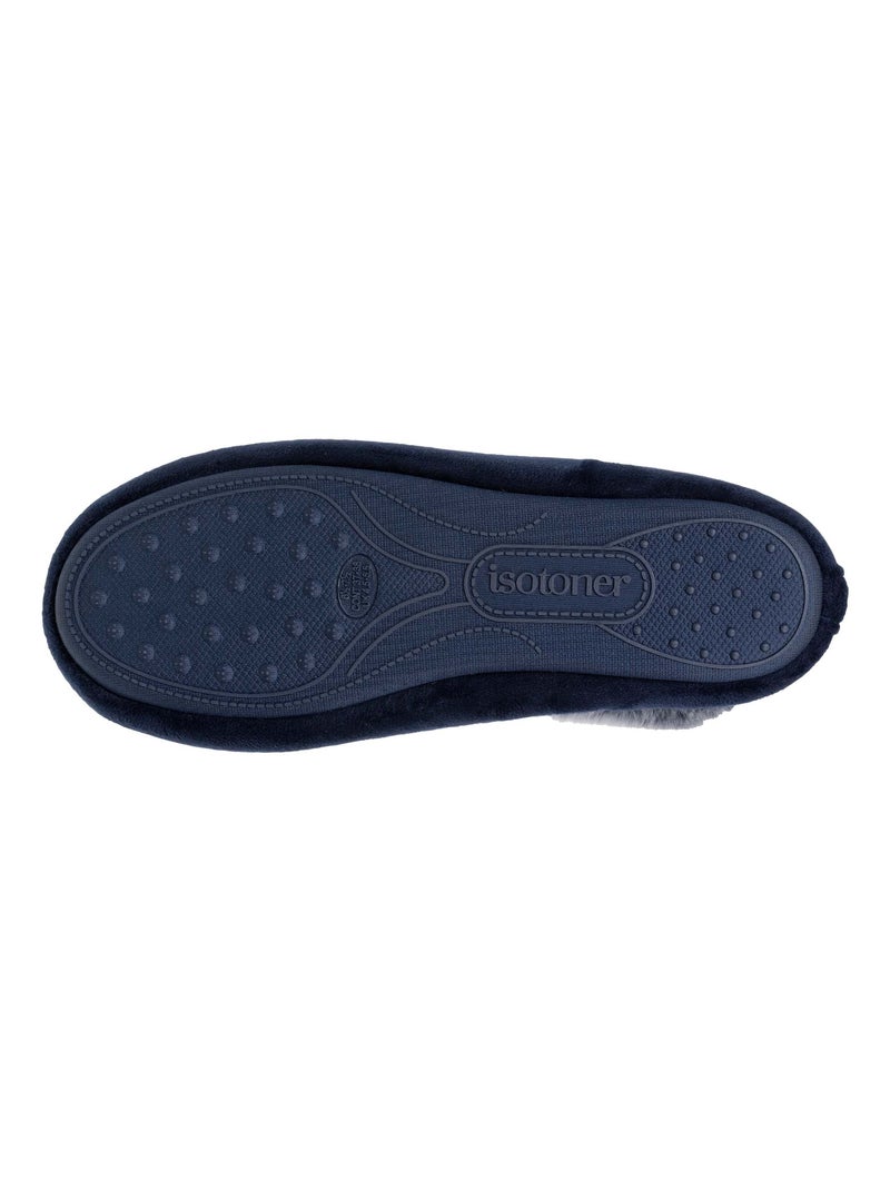 Chaussons ballerines semelle ultra-souple, confortables, femme Isotoner Bleu marine - Kiabi