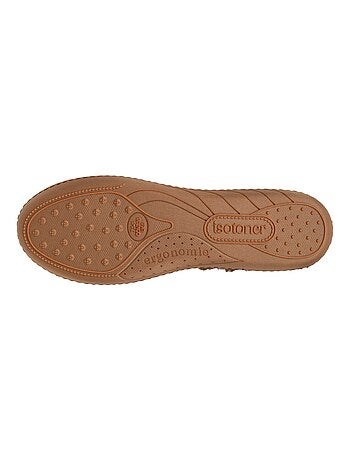 Chaussons ballerines semelle ultra-souple, confortables, femme Isotoner