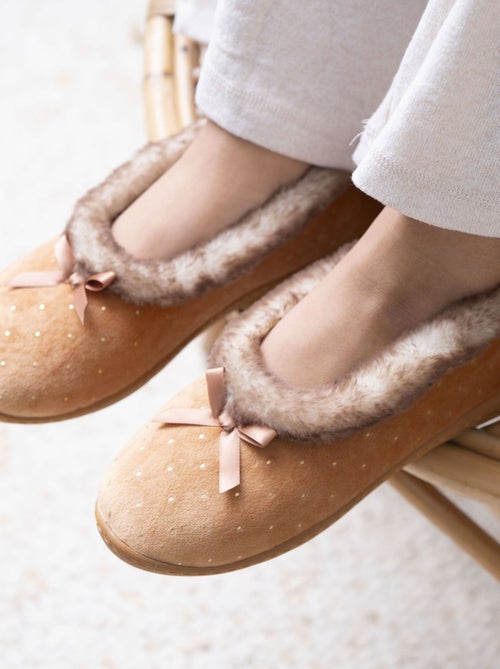 Chaussons ballerines semelle ultra-souple, confortables, femme Isotoner - Kiabi