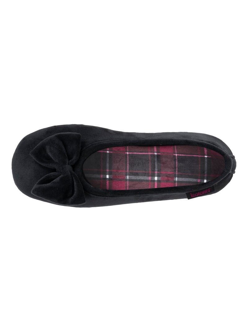 Chaussons ballerines semelle ultra-souple, confortables, femme Isotoner Noir - Kiabi