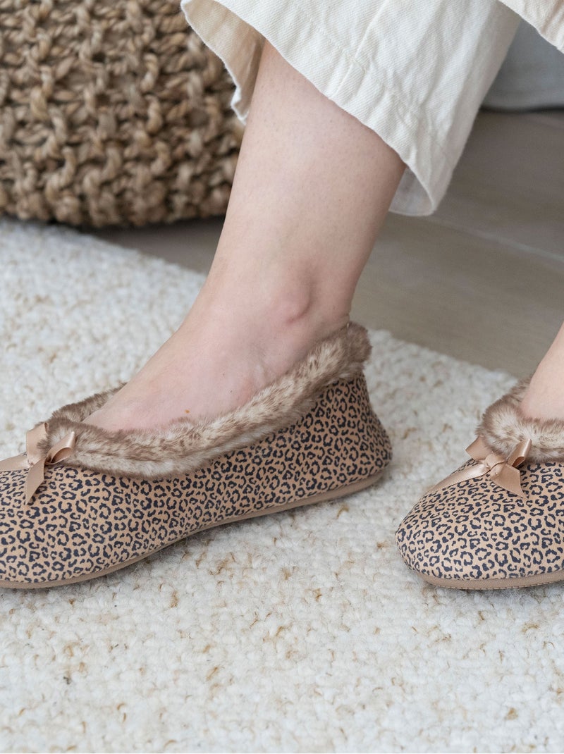 Chaussons ballerines semelle ultra-souple, confortables, femme Isotoner Noir Marron - Kiabi