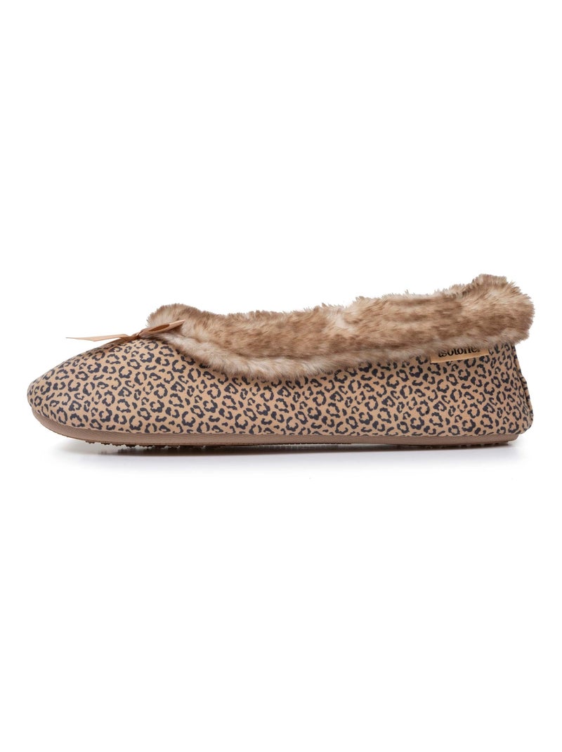 Chaussons ballerines semelle ultra-souple, confortables, femme Isotoner Noir Marron - Kiabi