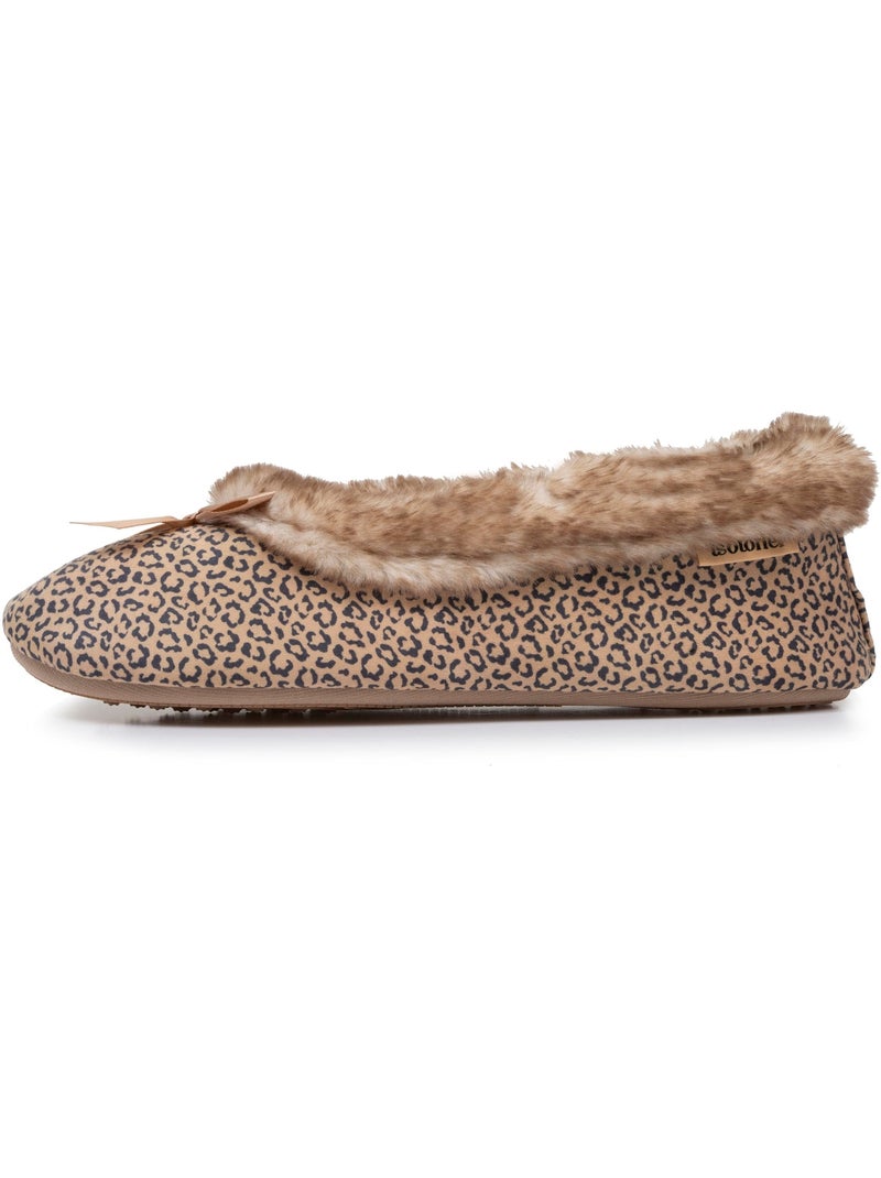 Chaussons ballerines semelle ultra-souple, confortables, femme Noir Marron - Kiabi