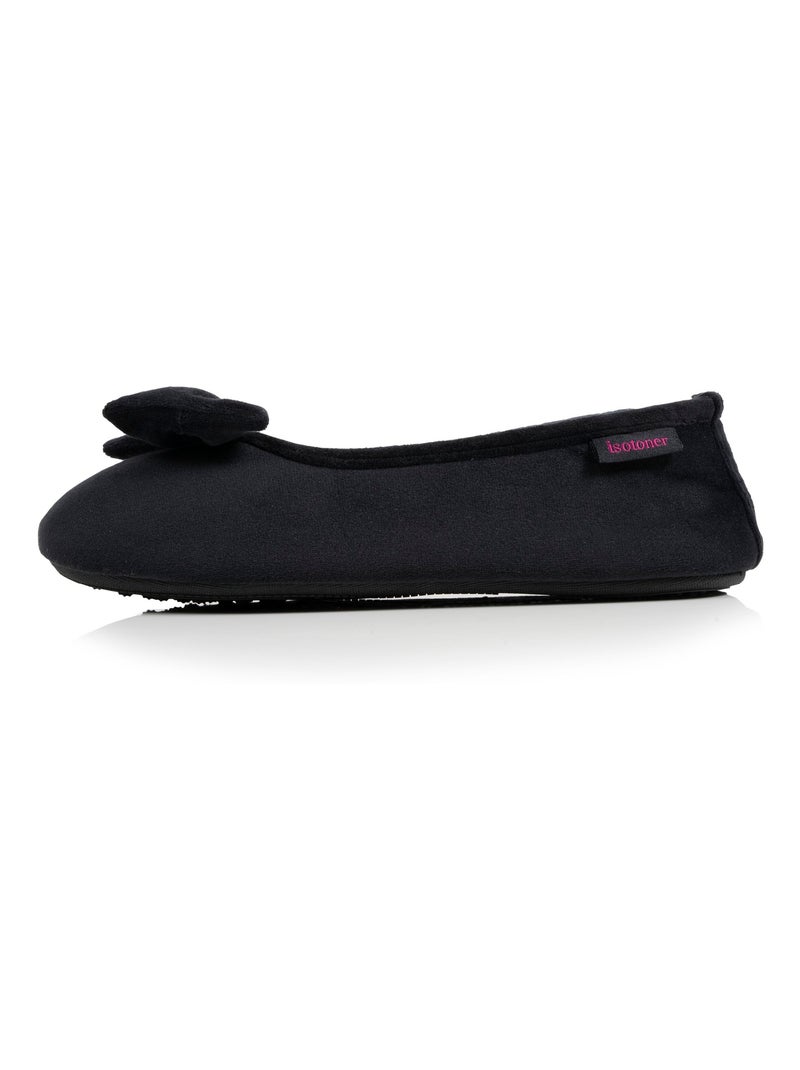 Chaussons ballerines semelle ultra-souple, confortables, semelle à mémoire de forme femme Isotoner Noir - Kiabi