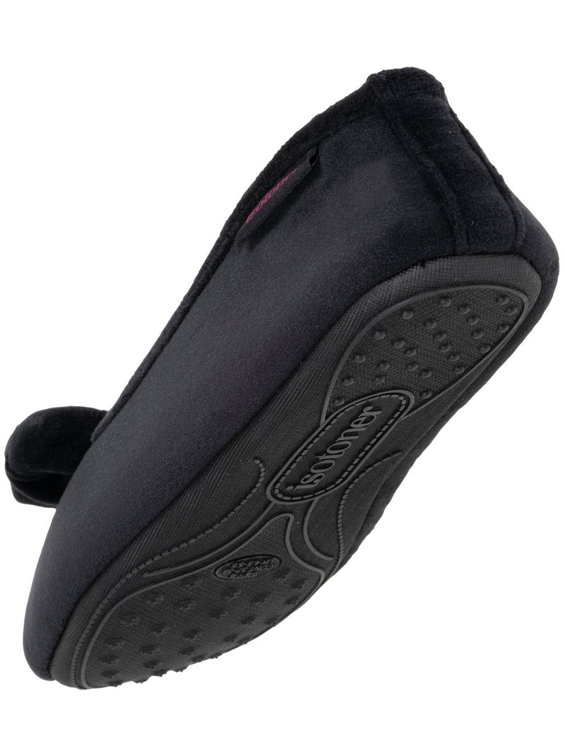 Chaussons ballerines semelle ultra-souple, confortables, semelle à mémoire de forme femme Isotoner Noir - Kiabi